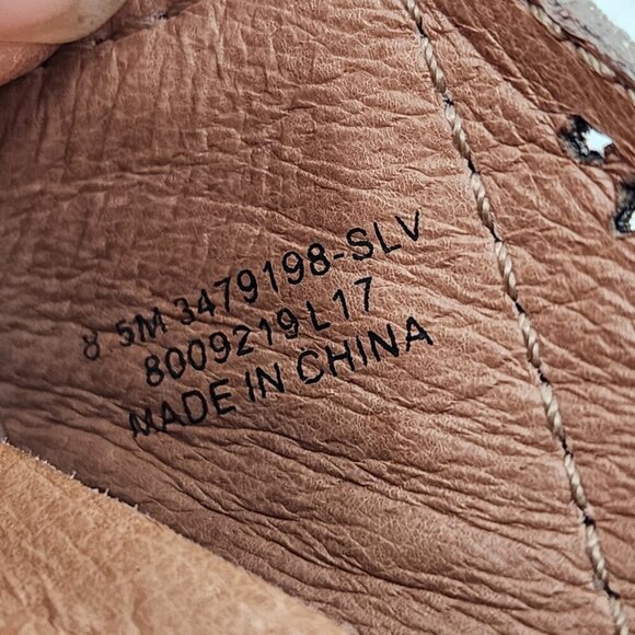 FRYE Melanie Silver Metallic Leather Perforated Mules Flat Breathable - Picture 7 of 8